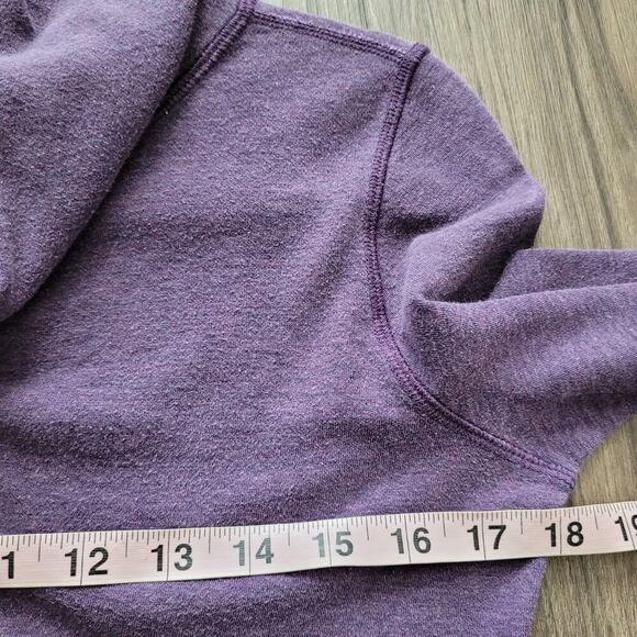 Lululemon Women's Pullover Sweatshirt Size S Purple Striped Reversible Cowl Neck - Picture 9 of 11
